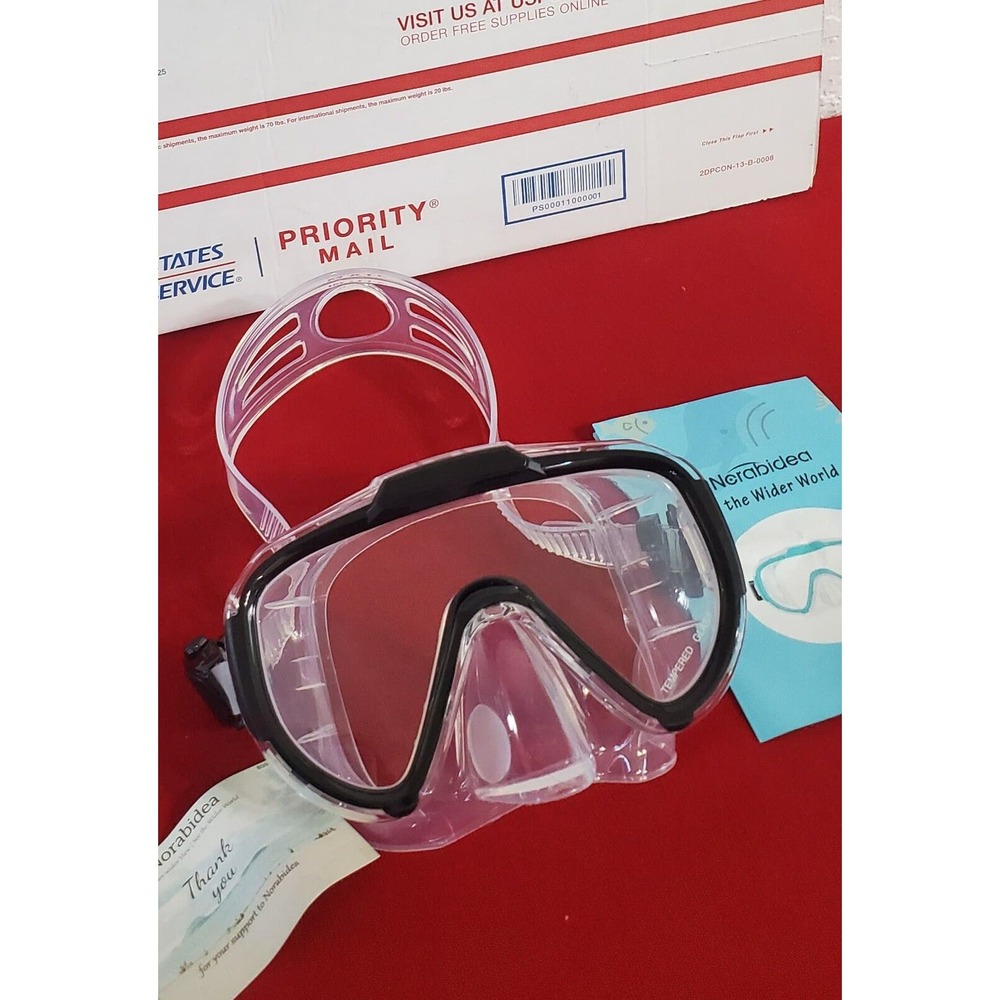 Swim Goggles Adult Anti Fog Snorkel Goggles Clear View Tempered Glass Nose Cover